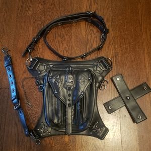 Spiked Vinyl Thigh/Hip Bag